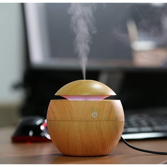 Wooden Cool Mist Humidifiers Essential Oil Diffuser Aroma Air Humidifier with Colorful Change for Car, Office, Babies, humidifiers for home, air humidifier for room (multi coloured) 6 Month Warranty