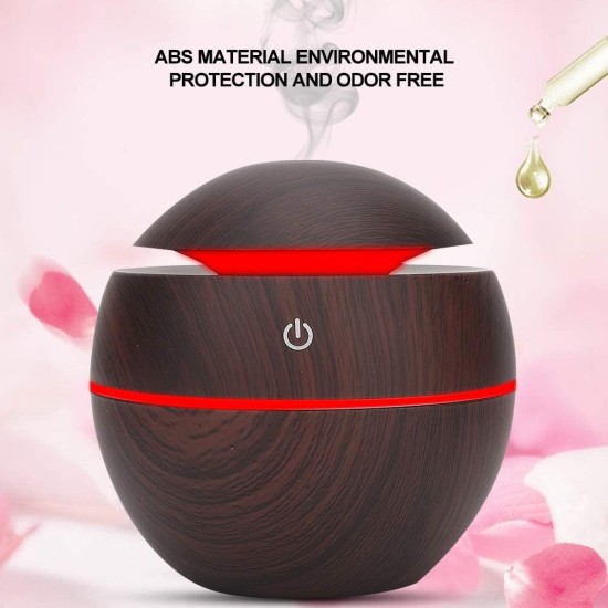 Wooden Cool Mist Humidifiers Essential Oil Diffuser Aroma Air Humidifier with Colorful Change for Car, Office, Babies, humidifiers for home, air humidifier for room (multi coloured) 6 Month Warranty