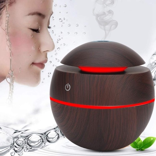 Wooden Cool Mist Humidifiers Essential Oil Diffuser Aroma Air Humidifier with Colorful Change for Car, Office, Babies, humidifiers for home, air humidifier for room (multi coloured) 6 Month Warranty